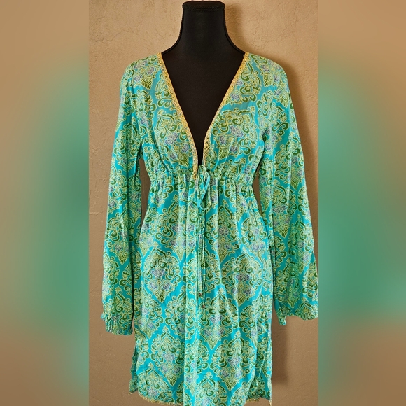 [Victoria's Secret] Floral Tunic/Cover-Up Cinched Tie Below Bust《M/L》 - Picture 6 of 16